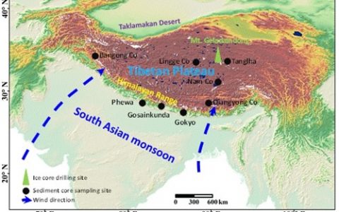 青藏高原冰芯-湖芯记录500年来大气汞沉降历史