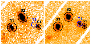 左图和右图分别是，由多镜片X射线观测卫星（XMM-Newton telescope）于2001年和2010年拍摄所得的照片