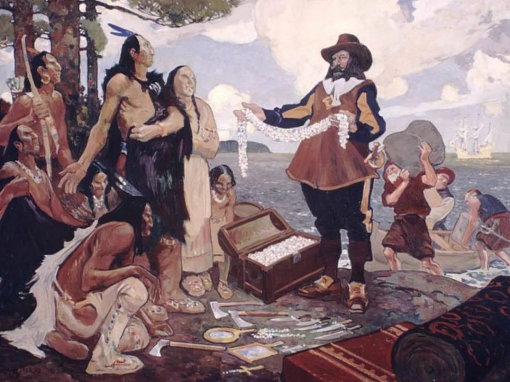 欧洲人与加拿大土著人之间的贸易（来源：New France Document Gallery）