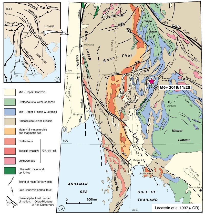 老挝和泰国边境发生两次浅源强震