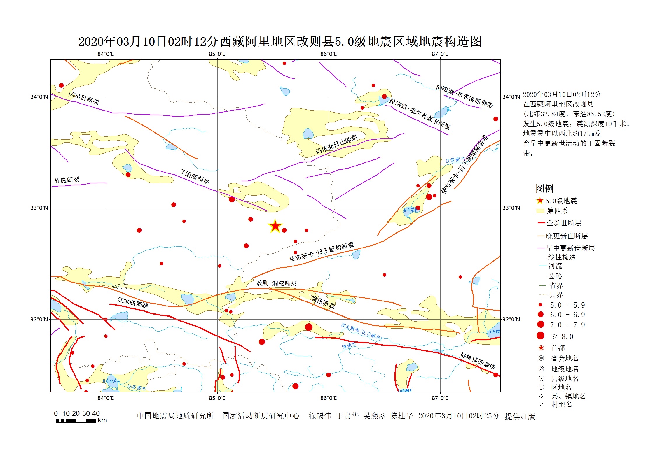 西藏阿里地区改则县发生5.0级地震(2020.3.10)