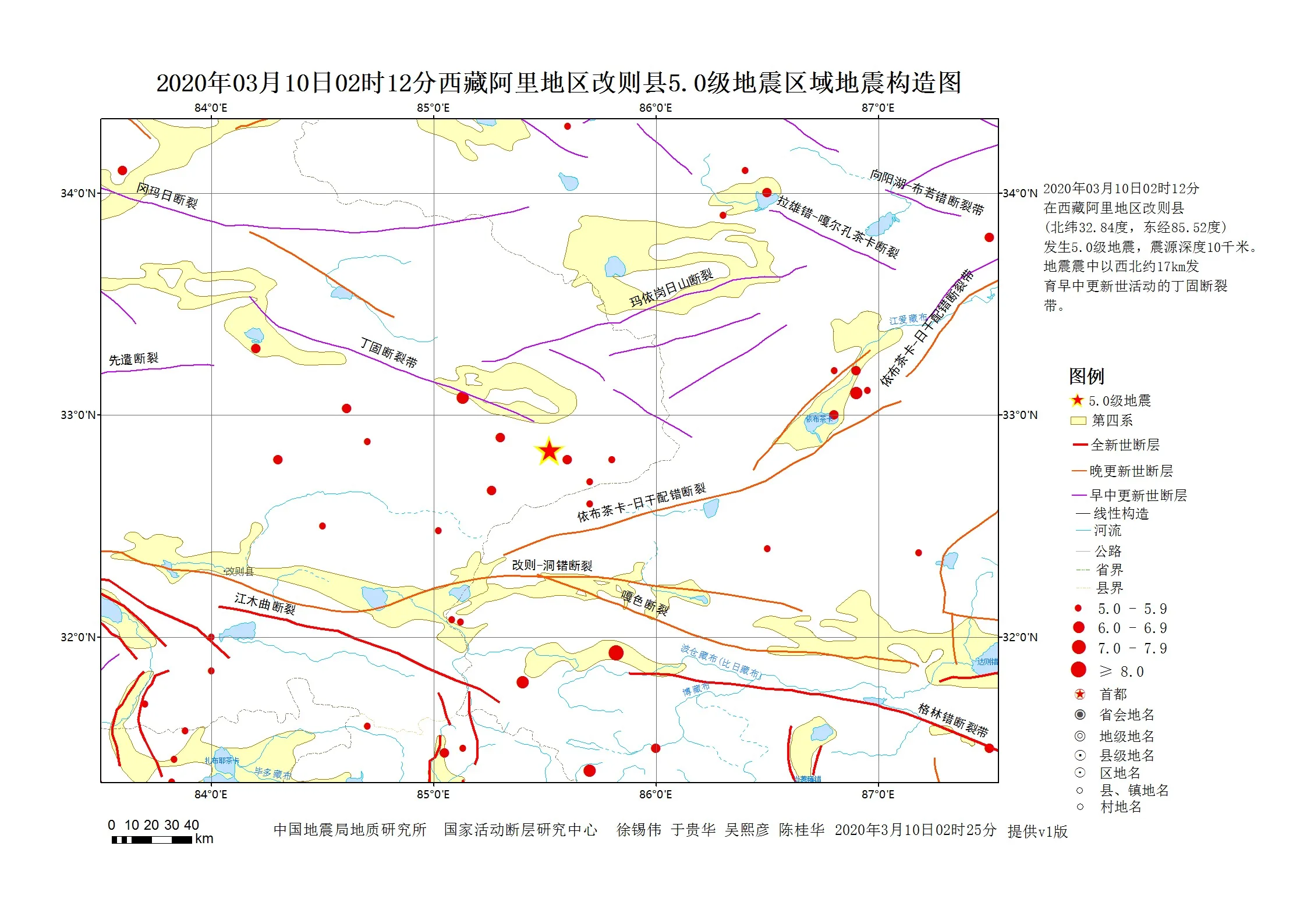西藏阿里地区改则县发生5.0级地震(2020.3.10)