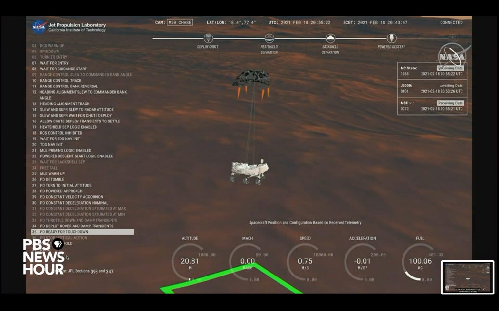 “毅力号” 探测器着陆火星