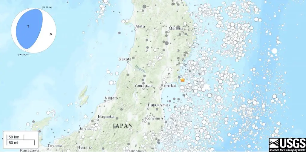 日本东海岸发生7级地震