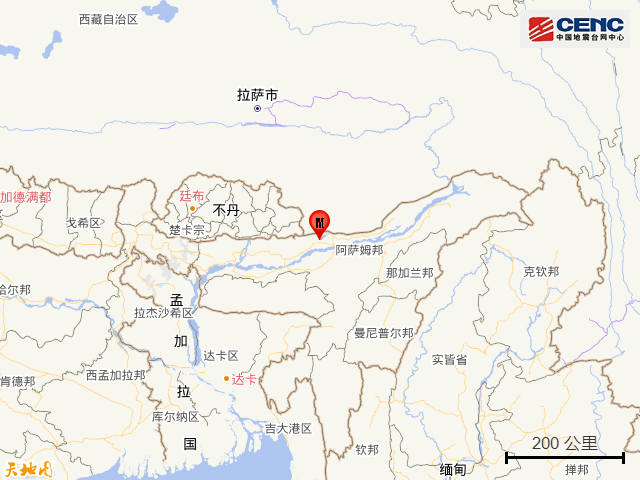 印度北部发生6.2级地震