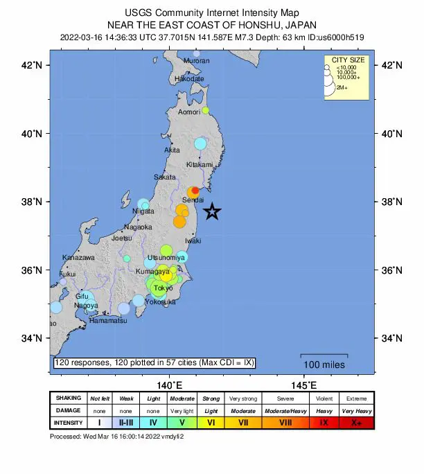 日本发生7.3级地震