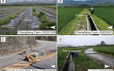 2022年台湾玉里地震造成1.4米的水平位移